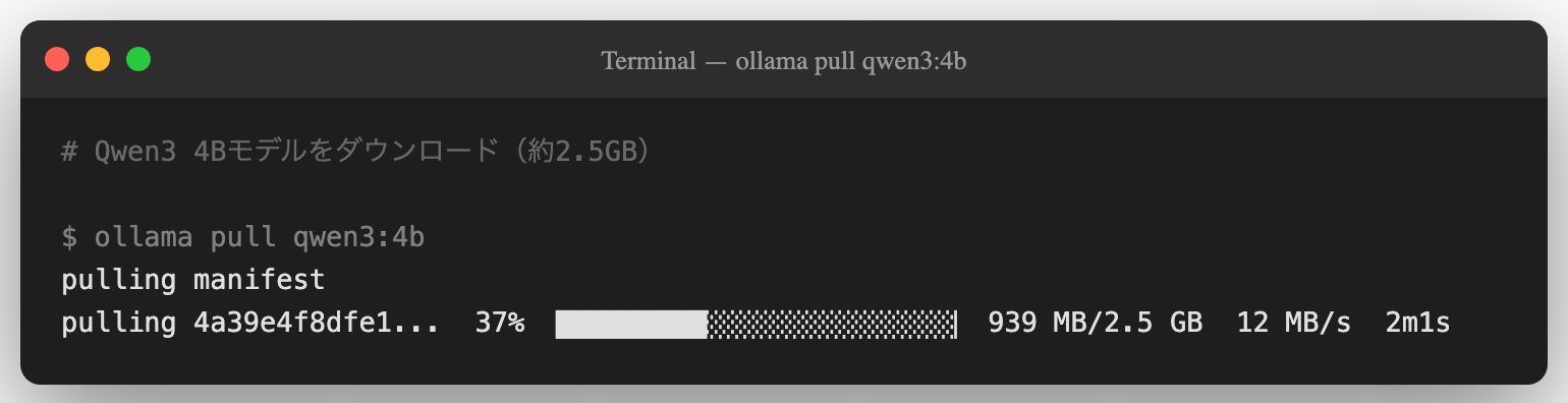 モデルダウンロード中
